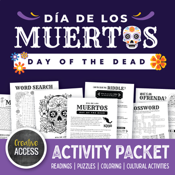 Preview of Day of the Dead Activities: Reading, Puzzles, Coloring (Día de los Muertos)