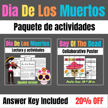 Preview of Día de los Muertos Activity Pack for Spanish Class | November Day Of The Dead