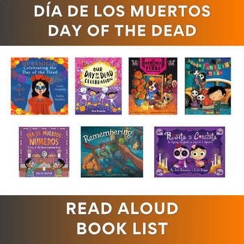 Preview of Día de los Muertos Book List, Day of the Dead Read Alouds, Spanish Bilingual