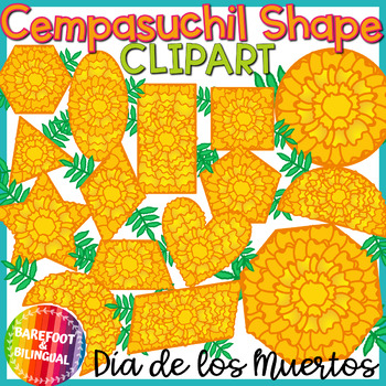 Preview of Cempasuchil Clipart Shapes | Marigold Flower Clipart Shapes | Dia de los Muertos