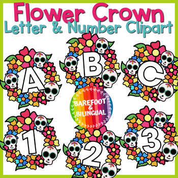 Preview of Dia de los Muertos Number & Letter Clipart Crowns