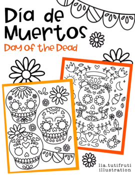 Preview of Dia de los Muertos / Day of the Dead Coloring Pages