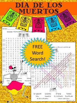 Preview of Día de los Muertos / Day of the Dead FREE!!! Word Search