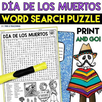 Preview of Day of the Dead Dia de los Muertos Word Search Puzzle | Word Find Activity