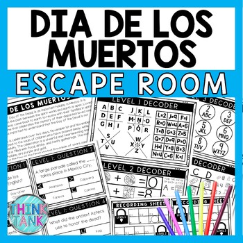 Preview of Dia de los Muertos Escape Room - Task Cards - Reading Comprehension - Holiday