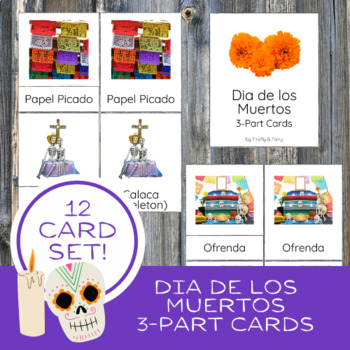 Preview of Dia de los Muertos Montessori Nomenclature 3-Part Cards Day of the Dead Mexico