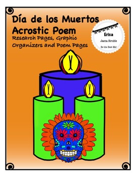 Preview of Dia de los Muertos - Research Pages, Graphic Organizers, & Acrostic Poem Pages