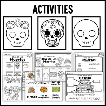 Día de los Muertos actividades, carteles, crafitivity BUNDLE | TPT