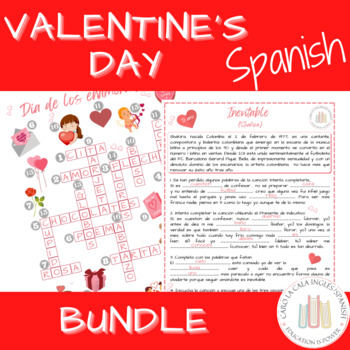Preview of Día de los enamorados español - valentine's day bundle for ele class