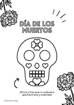 Día De Los Muertos Para Colorear By Aprende Con Jessi 