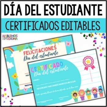 Día del estudiante | Fin de año escolar | Certificados para terapistas ...