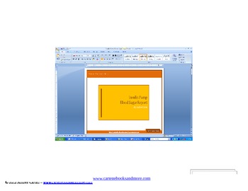 Preview of Diabetes - Daily Blood Sugar Report (MS Word Format) for Insulin Pump