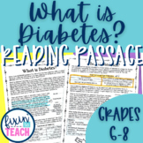 Diabetes Reading Passage and Activities for Middle School Science