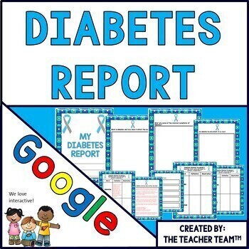 Preview of Diabetes Research Report | Project | Google Classroom | Google Slides