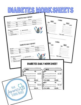 Preview of Diabetes worksheets - elementary student