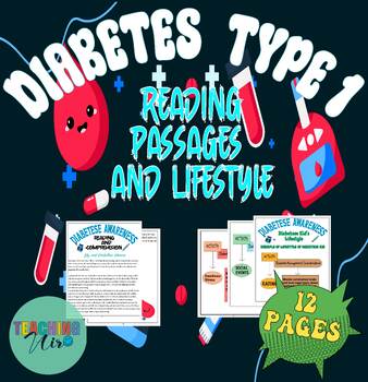 Preview of Diabetese Type1 Awareness Reading Passages-Exemple of Lifestyle for diabetic Kid