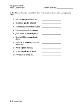 Preview of Diagnostic Quiz (Basic Case Usage) + Answer Key