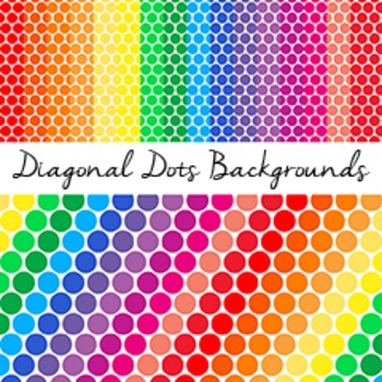 Preview of Diagonal Dots Background Images: Rainbow Pattern and 16 Single Colors