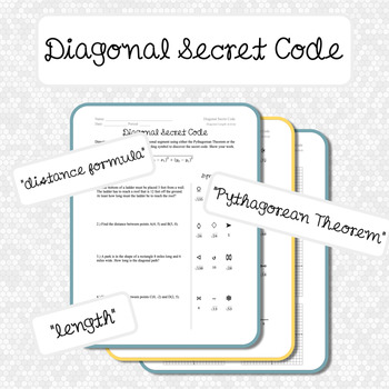 Preview of Diagonal Secret Code - Pythagorean Theorem and Distance Formula Worksheet