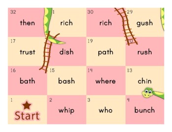 Preview of Diagraph Snakes and Ladders Game
