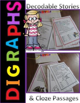 Preview of Digraph  Decodable Passages with Comprehension Questions (1st Grade) RTI