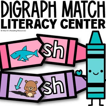 Preview of Digraph Game Kindergarten Literacy Center Diagraphs Sh, Ch, Th, Wh Practice