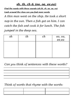 Preview of Diagraphs Worksheet