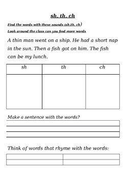 Diagraphs Worksheet by Dalal Mourad | TPT