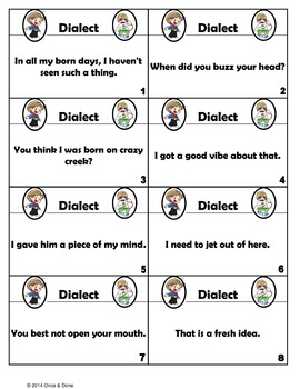 Dialect Activity by Melissa's Teacher Mall | Teachers Pay Teachers