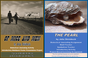 Preview of Dialectical Journal Bundle: Of Mice and Men & The Pearl, Distance Learning