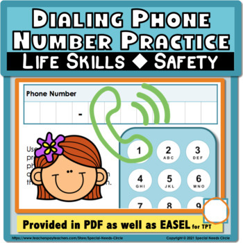 Preview of Dialing Phone Number Practice_Life Skills_Safety Skills_Elementary