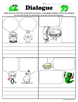 the rules of dialogue writing activity and anchor chart tpt