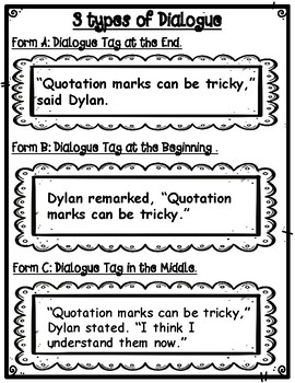 Dialogue Anchor Chart: Purpose & Punctuation by Teaching with a