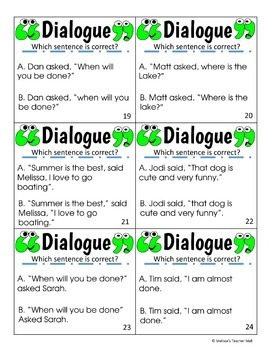 Dialogue rules worksheet and writing assignment topics