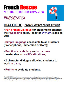 Preview of Dialogue Extraterrestres - NO  PREP REQUIRED! COPY and GO.