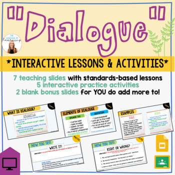 Preview of Dialogue Formatting Interactive Unit | Grammar Lessons + Practice Activities
