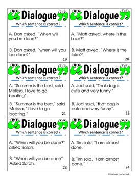 Dialogue Rules Punctuation and Capitalization Game by Melissa's Teacher