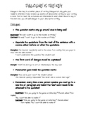 Dialogue Notes Sheet