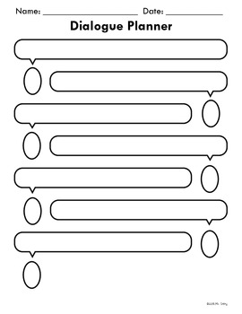 Preview of Dialogue Planner Graphic Organizer