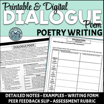 Preview of Dialogue Poem - Poetry Writing - Lesson with Notes - Use with Any Poetry Unit