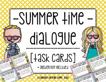 Preview of Dialogue Task Cards [Summer Themed]