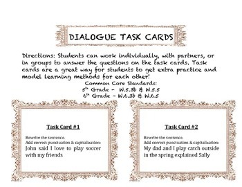 Preview of Dialogue Task Cards