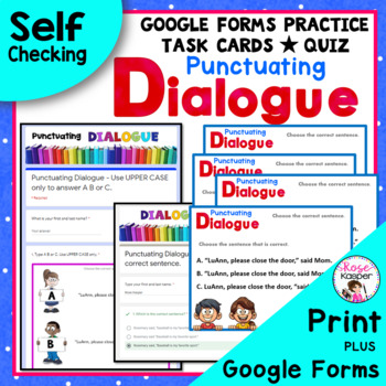 Preview of Dialogue Task Cards Plus Free Bonus Worksheet