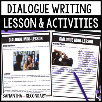 Preview of Dialogue Writing Lesson and Activities