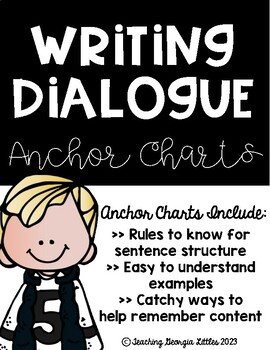 Preview of Dialogue and Dialogue Tag Anchor Charts