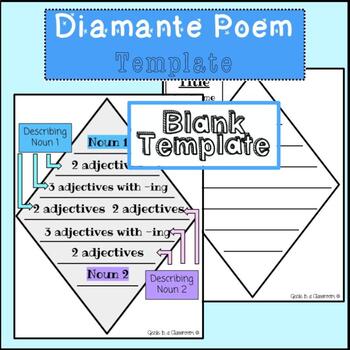 Preview of Diamante Poem Template [DISTANCE LEARNING]