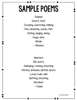 Diamante Poetry Lesson Plan and Marking Rubric by Fun in Fourth with Ms ...