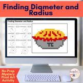 Diameter and Radius of a Circle Mystery Pixel Art Activity