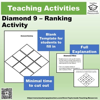 Preview of Diamond 9 (nine) Template and Activity