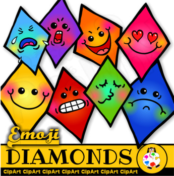 Preview of Diamond Polygon Math Shapes - Emoticon Clip Art